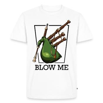 Souffle moi | Cornemuse fraîche Cadeau de paroles drôles - T-shirt Premium bio Homme - blanc - Devant - Nico (187cm)