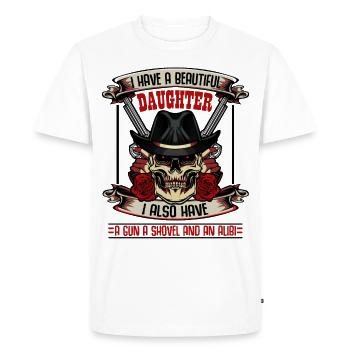 Père et fille - T-shirt Premium bio Homme - blanc - Devant - Nico (187cm)