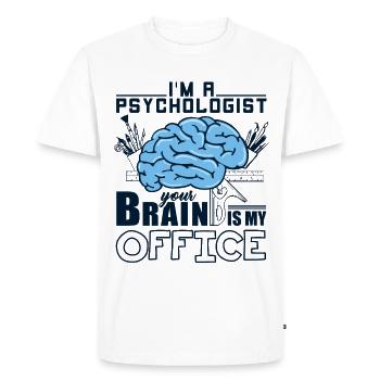 psychologue - T-shirt Premium bio Homme - blanc - Devant - Nico (187cm)