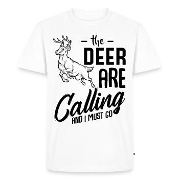 Chasse au cerf Dictons rigolos Idée cadeau Chasseur cool - T-shirt Premium bio Homme - blanc - Devant - Nico (187cm)