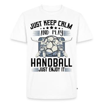 handball - T-shirt Premium bio Homme - blanc - Devant - Nico (187cm)