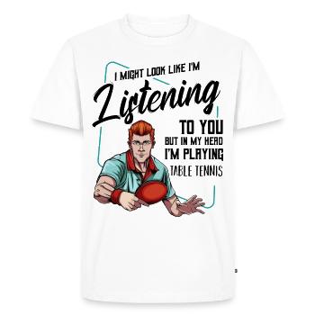 Cadeau de ping-pong sympa énonciations drôles de tennis de table - T-shirt Premium bio Homme - blanc - Devant - Nico (187cm)