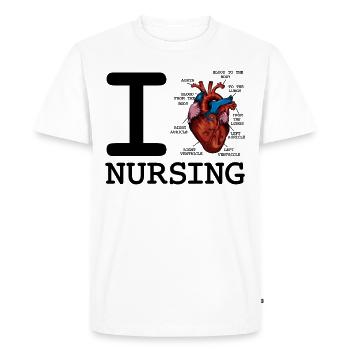Nurse - Men's Premium Organic T-Shirt - white - Front - Nico (187cm)