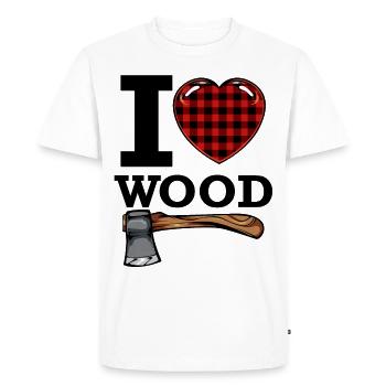 J'aime le cadeau cool de bûcheron - T-shirt Premium bio Homme - blanc - Devant - Nico (187cm)