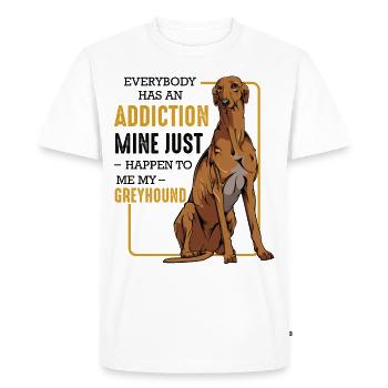 lévrier - T-shirt Premium bio Homme - blanc - Devant - Nico (187cm)