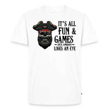 Pirate Skull Funny Sayings Pirate Gift - Men's Premium Organic T-Shirt - white - Front - Nico (187cm)