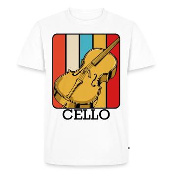 violoncelle - T-shirt Premium bio Homme - blanc - Devant - Nico (187cm)