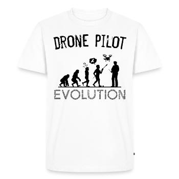 Drone Pilot Evolution Silhouette Drones Gift - Men's Premium Organic T-Shirt - white - Front - Nico (187cm)