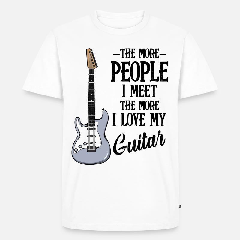 Gitarre - Männer Premium Bio T-Shirt - Weiß