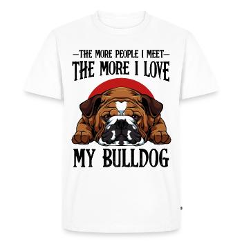 Bouledogue Drôles proverbes propriétaires de chiens cadeau - T-shirt Premium bio Homme - blanc - Devant - Nico (187cm)
