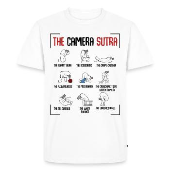 The Camera Sutra Funny Photographer Gift - Men's Premium Organic T-Shirt - white - Front - Nico (187cm)