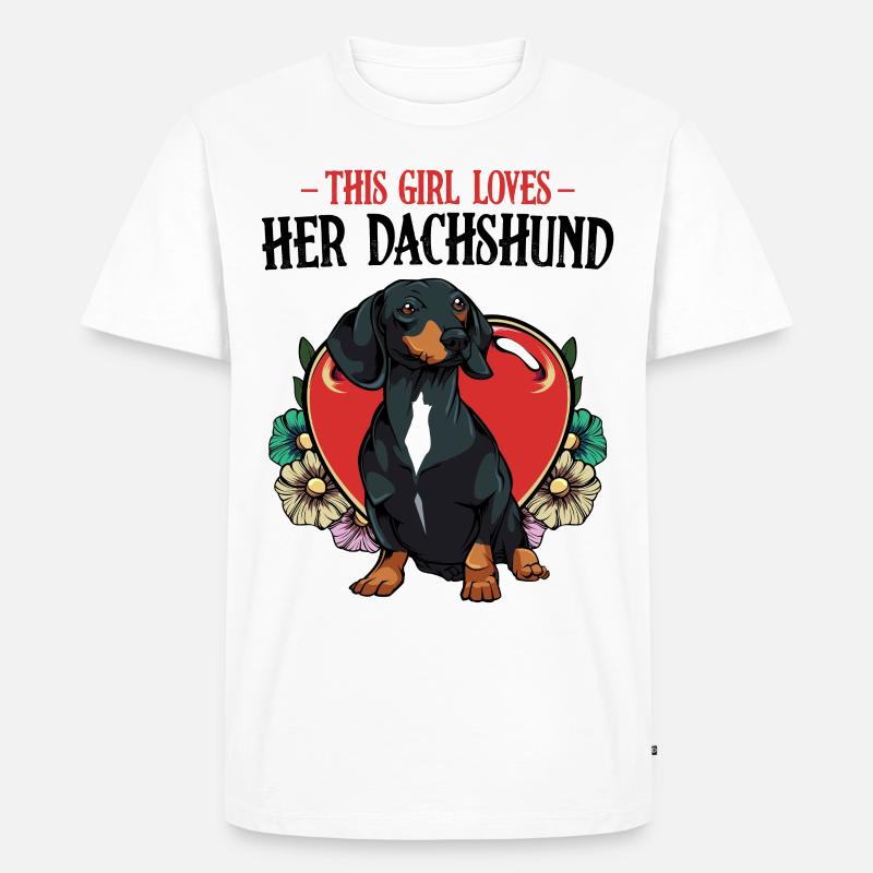 Dackel - Männer Premium Bio T-Shirt - Weiß