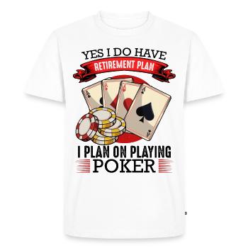 Poker - Männer Premium Bio T-Shirt - Weiß - Vorne - Nico (187cm)