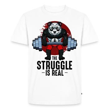 Cadeau Bodybuilder Cool Body Building Panda - T-shirt Premium bio Homme - blanc - Devant - Nico (187cm)