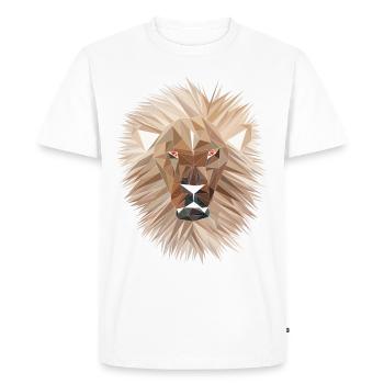 lion White brown - Men's Premium Organic T-Shirt - white - Front - Nico (187cm)