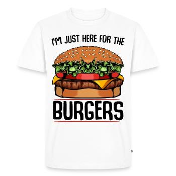 Je suis juste là pour le cadeau Hamburger Burgers - T-shirt Premium bio Homme - blanc - Devant - Nico (187cm)