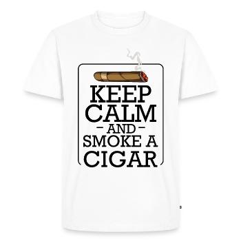 Gardez les cigares calmes en disant cadeau fumeur de cigare - T-shirt Premium bio Homme - blanc - Devant - Nico (187cm)