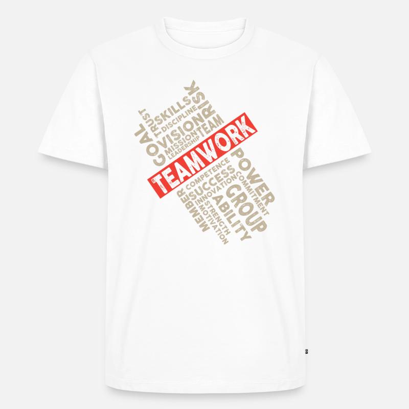 Teamwork - Männer Premium Bio T-Shirt - Weiß