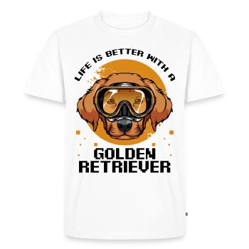 Golden retriever - T-shirt Premium bio Homme - blanc - Devant - Nico (187cm)