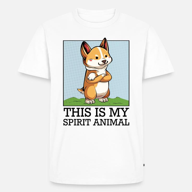 Corgi - Männer Premium Bio T-Shirt - Weiß