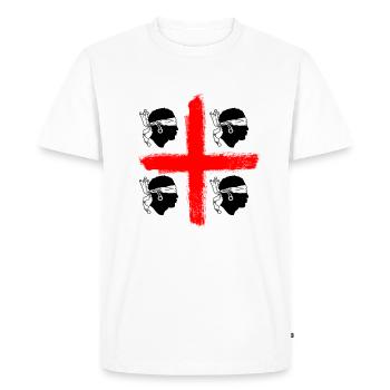 Sardaigne été 2020 chemise officielle Sardaigne - T-shirt Premium bio Homme - blanc - Devant - Nico (187cm)