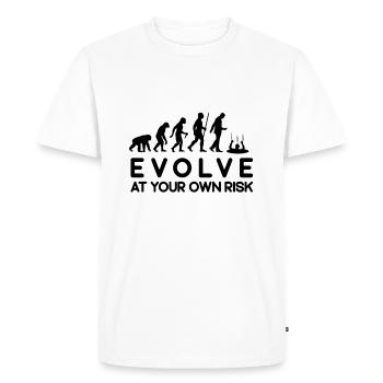Evolution Risk Evolve at your own risk - Men's Premium Organic T-Shirt - white - Front - Nico (187cm)