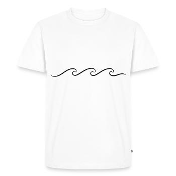 Wave Line Art - Men's Premium Organic T-Shirt - white - Front - Nico (187cm)