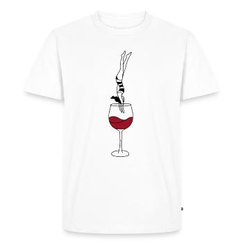 Amateurs de vin saut de tête Vino Illustration Girls - T-shirt Premium bio Homme - blanc - Devant - Nico (187cm)