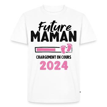 Future Maman 2024 Chargement En Cours - T-shirt Premium bio Homme - blanc - Devant - Nico (187cm)