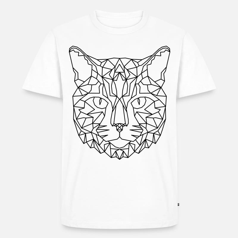 Katze Geometric - Männer Premium Bio T-Shirt - Weiß
