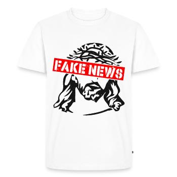 Fake News Jesus - T-shirt Premium bio Homme - blanc - Devant - Nico (187cm)