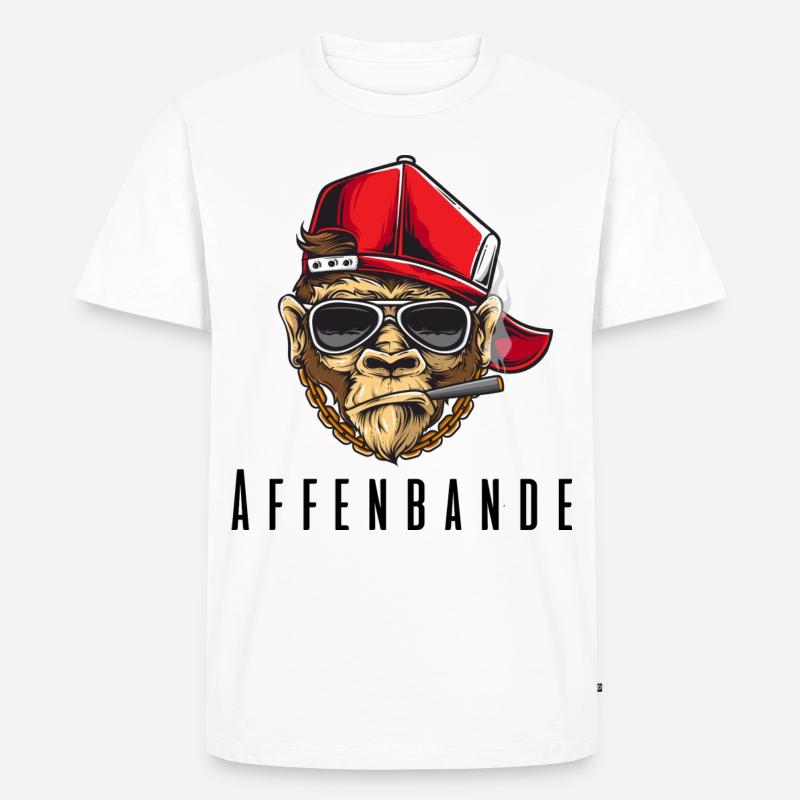 Affenbande - Männer Premium Bio T-Shirt - Weiß