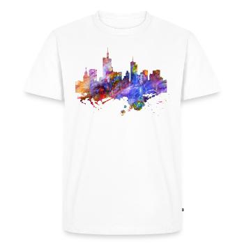 Couleurs de skyline de Francfort - T-shirt Premium bio Homme - blanc - Devant - Nico (187cm)