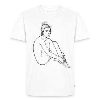 Femme nue Silhouette érotique sexy girl Sexualité - T-shirt Premium bio Homme - blanc - Devant - Nico (187cm)
