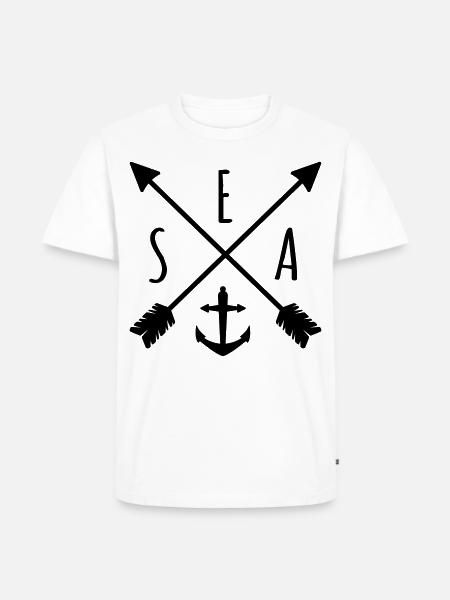 Sea Anker Pfeil - Männer Premium Bio T-Shirt - Weiß