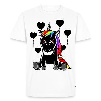 Halloween Licorne Mal Méchant Créature mythique Horreur - T-shirt Premium bio Homme - blanc - Devant - Nico (187cm)