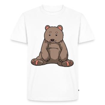 Ours brun Ours Zoo Animaux de zoo Animaux sauvages Animaux forestiers Enfants - T-shirt Premium bio Homme - blanc - Devant - Nico (187cm)