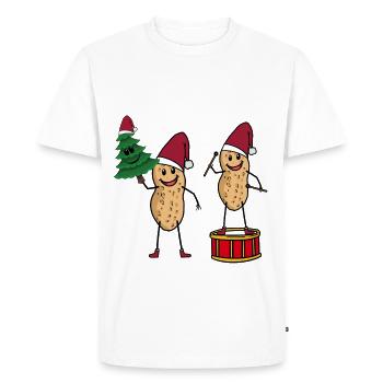 Santa Claus Peanut Christmas Tree Xmas Christmas - Men's Premium Organic T-Shirt - white - Front - Nico (187cm)