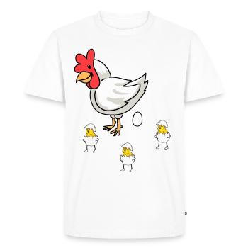 Poultry Poultry Chicken Hen Eggs Easter Children - Men's Premium Organic T-Shirt - white - Front - Nico (187cm)