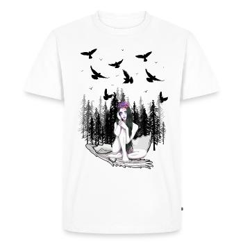 Fantasy Forest Dwellers Nature Fairy Tales Nakde Birds - T-shirt Premium bio Homme - blanc - Devant - Nico (187cm)