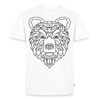 Bear Geometric - Men's Premium Organic T-Shirt - white - Front - Nico (187cm)