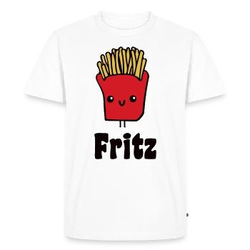 Fries Fritz - Men's Premium Organic T-Shirt - white - Front - Nico (187cm)