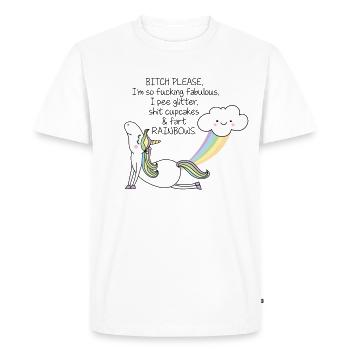 Licorne - T-shirt Premium bio Homme - blanc - Devant - Nico (187cm)