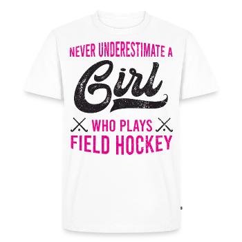 Girl Who Plays Field Hockey Gift Field Hockey - Men's Premium Organic T-Shirt - white - Front - Nico (187cm)