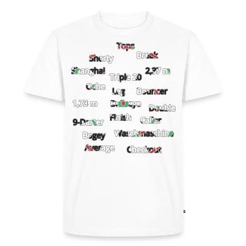 darts - Men's Premium Organic T-Shirt - white - Front - Nico (187cm)