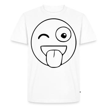 Croquis effronté Emoji noir - T-shirt Premium bio Homme - blanc - Devant - Nico (187cm)