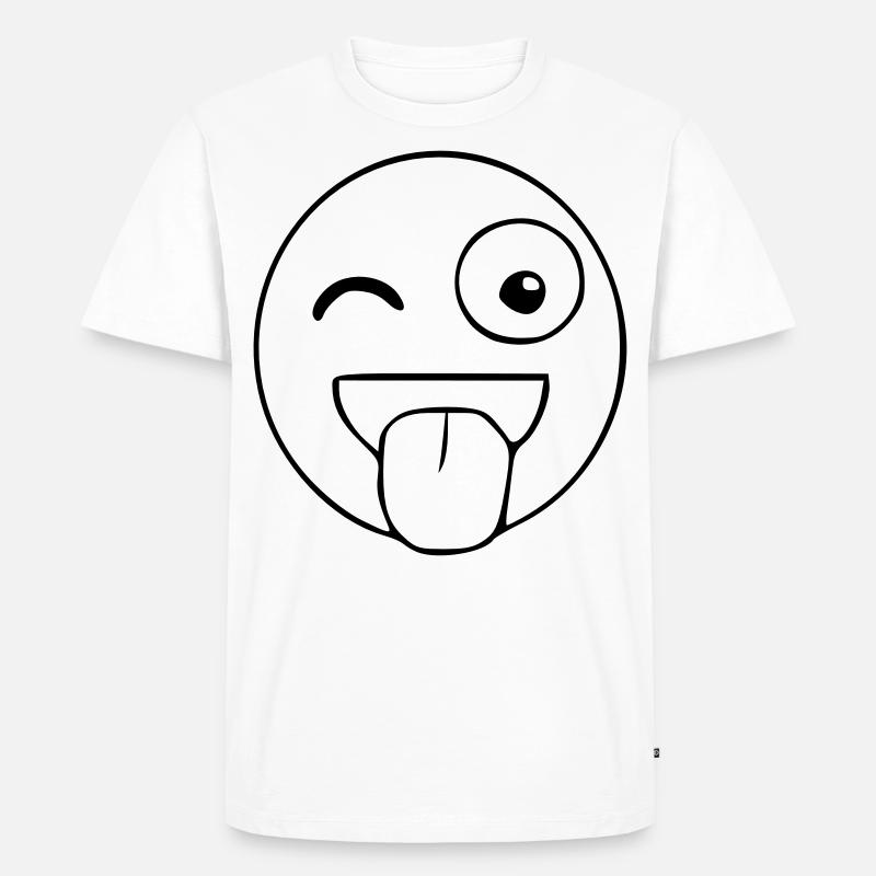 Emoji sfacciato schizzo nero - Maglietta ecologica premium da uomo - bianco