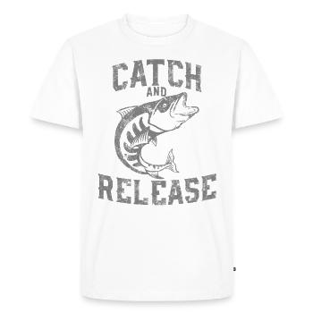 For the right anglers - Catch and Release - Men's Premium Organic T-Shirt - white - Front - Nico (187cm)