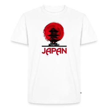 Japon, pays, bâtiments, drapeau, idée cadeau - T-shirt Premium bio Homme - blanc - Devant - Nico (187cm)