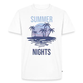 Summer Nights Summer Nights Beach Vacation Party - Men's Premium Organic T-Shirt - white - Front - Nico (187cm)